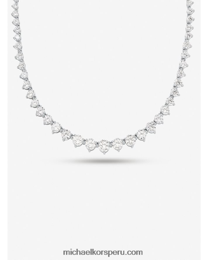 Z48V2512 plata mujer Michael Kors collar de cristal de plata esterlina