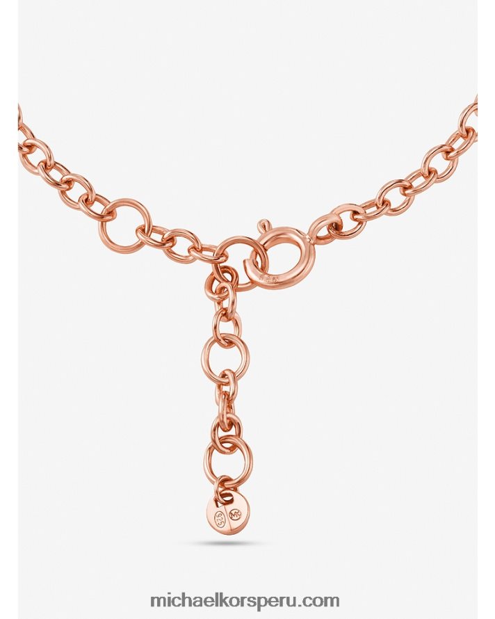 Z48V2462 oro rosa mujer Michael Kors pulsera con candado en pavé de plata recubierta de metales preciosos