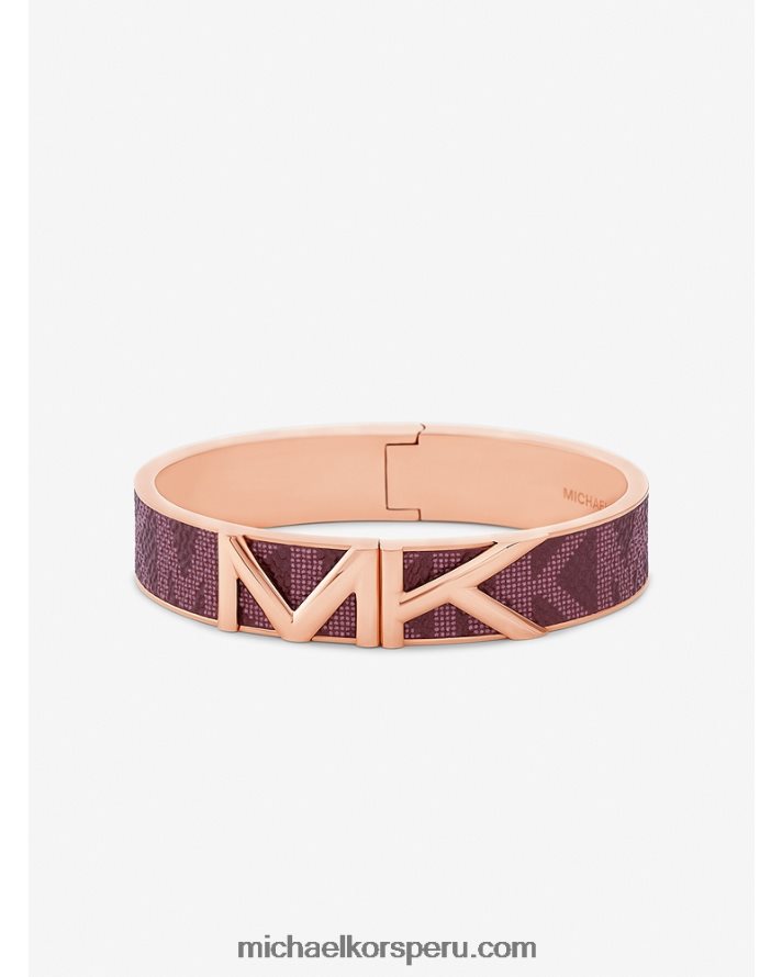 Z48V2477 oro rosa mujer Michael Kors brazalete con logo mott