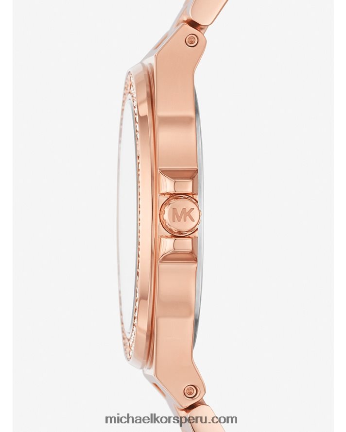 Z48V2369 oro rosa mujer Michael Kors mini reloj pave lennox