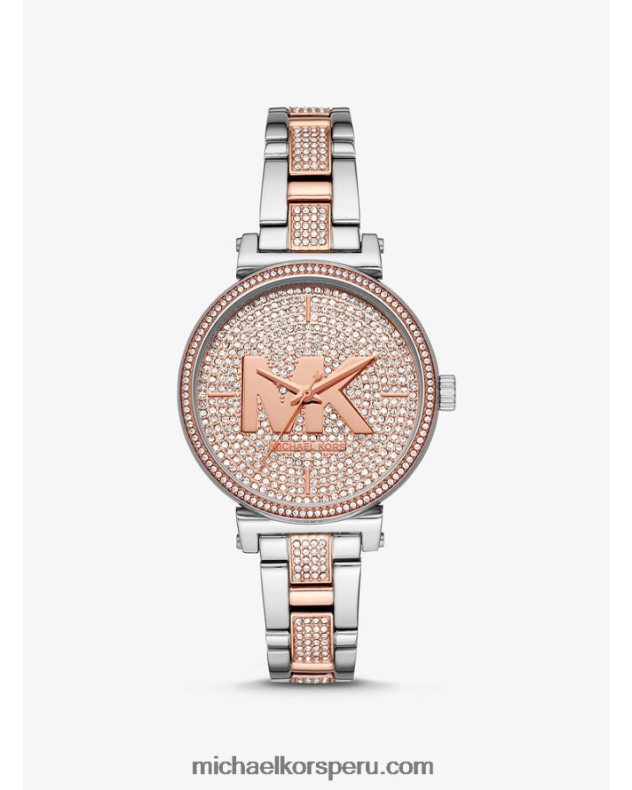 Z48V2377 Dos tonos mujer Michael Kors reloj sofie pavelogo