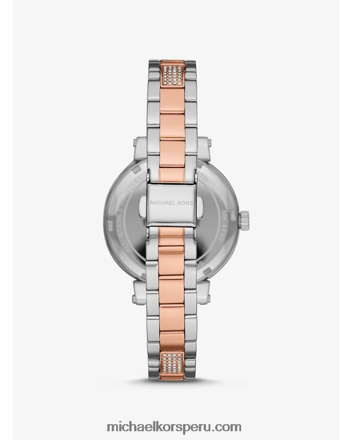 Z48V2377 Dos tonos mujer Michael Kors reloj sofie pavelogo
