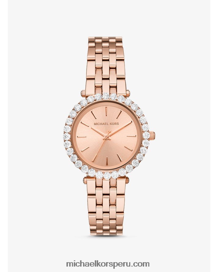 Z48V2379 oro rosa mujer Michael Kors reloj darci pavé