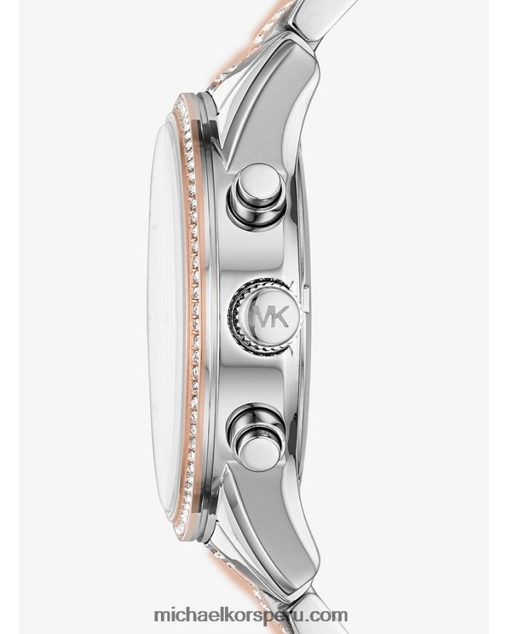 Z48V2382 Dos tonos mujer Michael Kors reloj ritz pavé