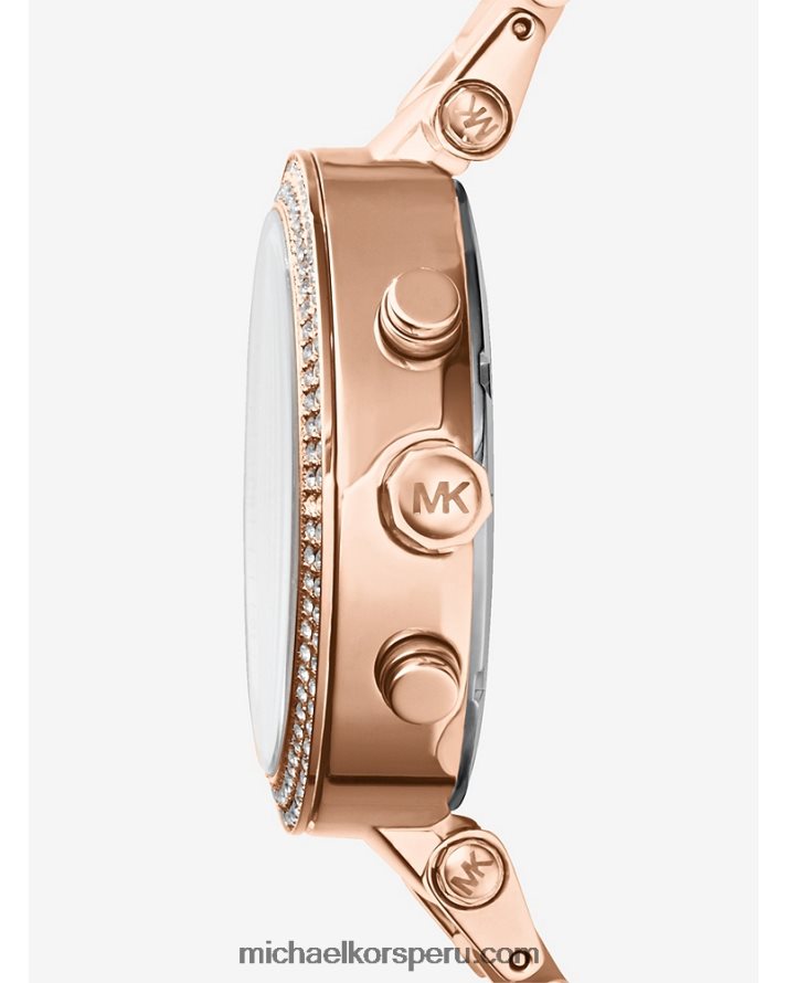 Z48V2383 oro rosa mujer Michael Kors reloj parker de acetato rubor