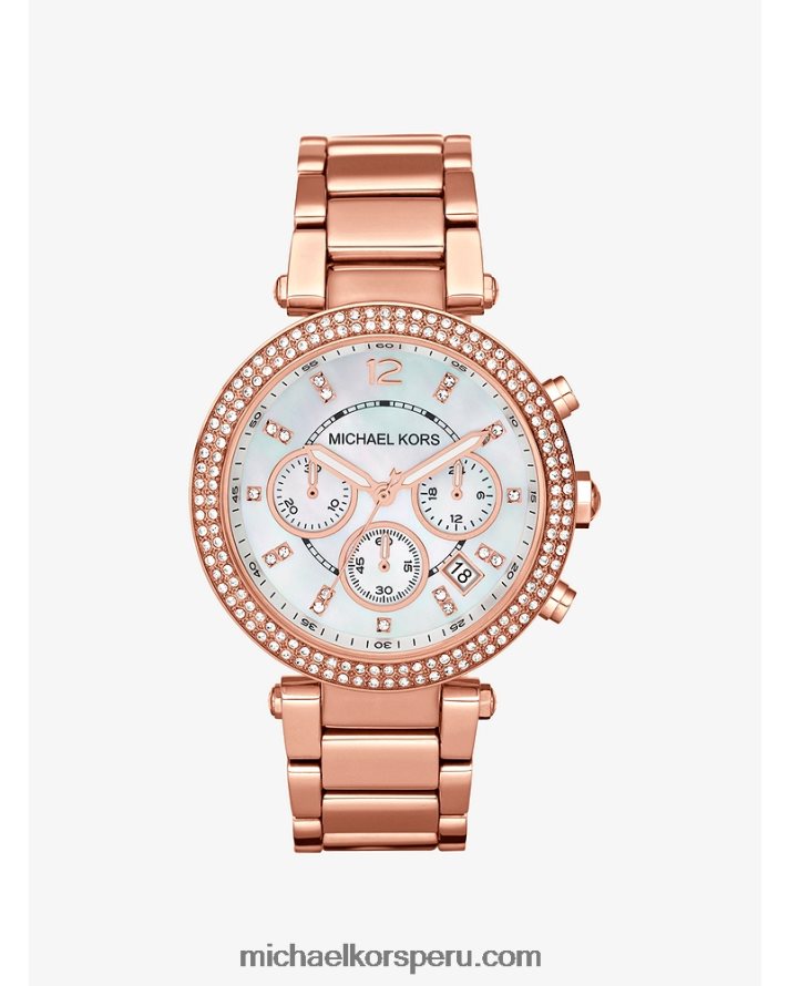 Z48V2384 oro rosa mujer Michael Kors reloj parker
