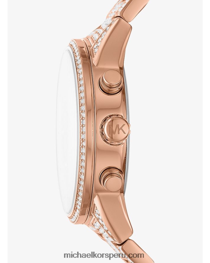 Z48V2386 oro rosa mujer Michael Kors reloj ritz pavé