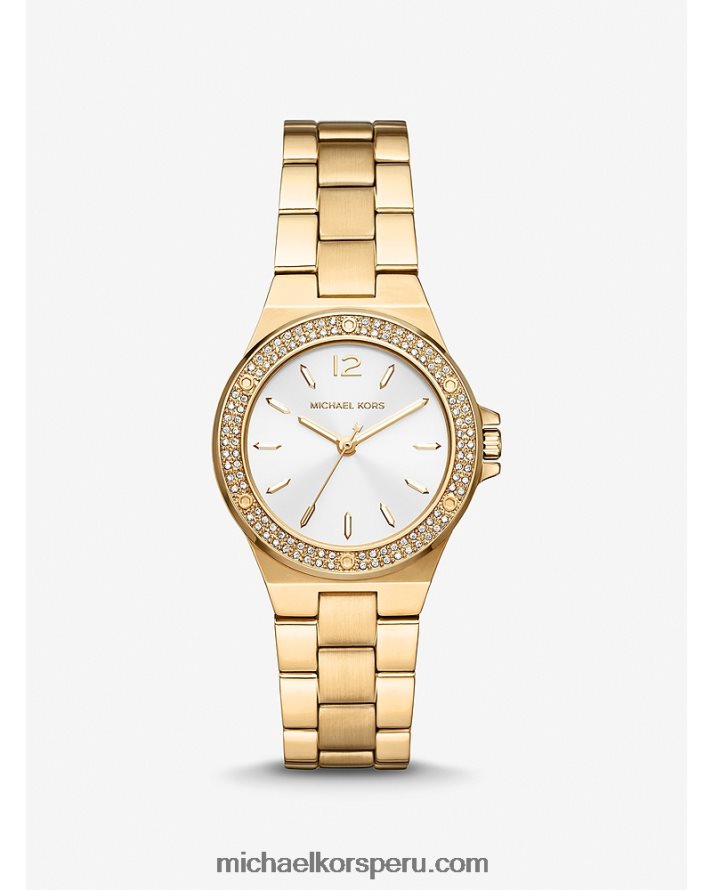 Z48V2393 oro mujer Michael Kors mini reloj pave lennox