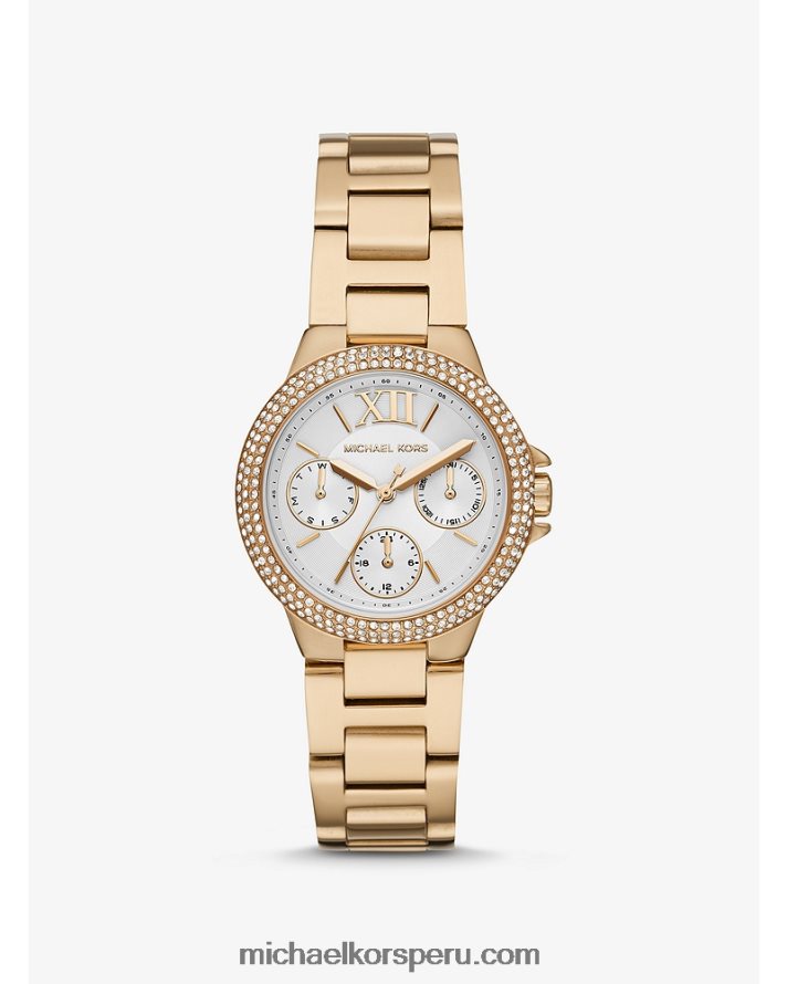 Z48V2394 oro mujer Michael Kors mini reloj camille pave