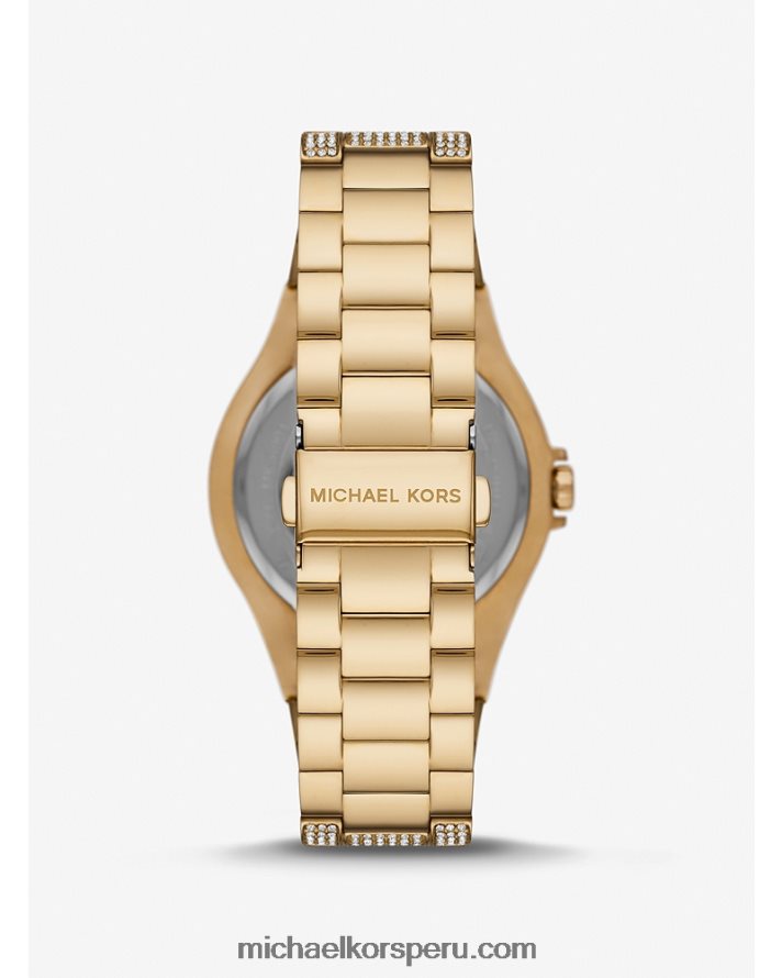 Z48V2403 oro mujer Michael Kors reloj pave de lennox de gran tamaño