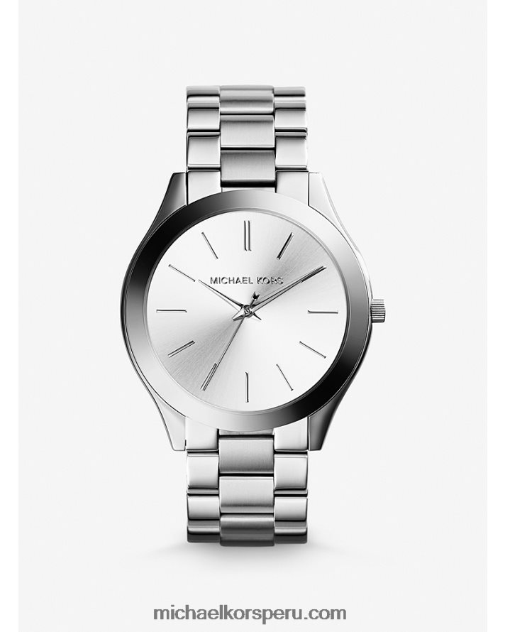 Z48V2404 plata mujer Michael Kors reloj de pista delgado