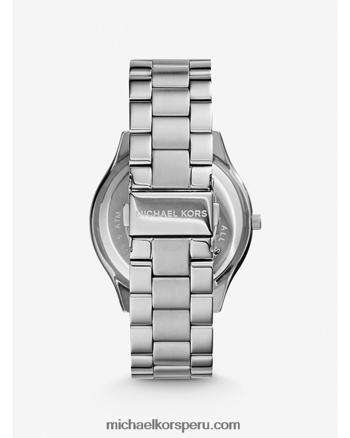 Z48V2404 plata mujer Michael Kors reloj de pista delgado