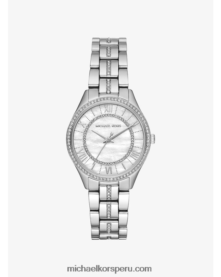 Z48V2410 plata mujer Michael Kors mini reloj lauryn pavé