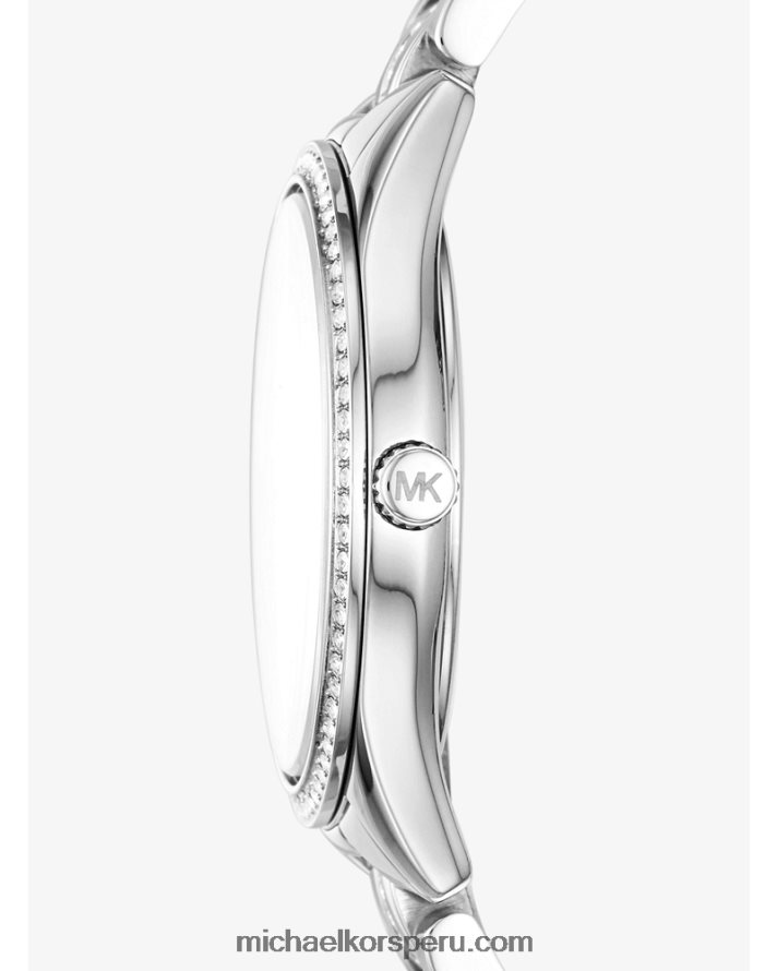 Z48V2410 plata mujer Michael Kors mini reloj lauryn pavé