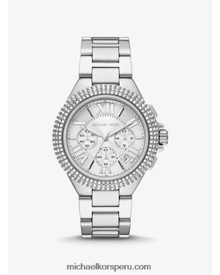Z48V2411 plata mujer Michael Kors reloj camille pave oversize