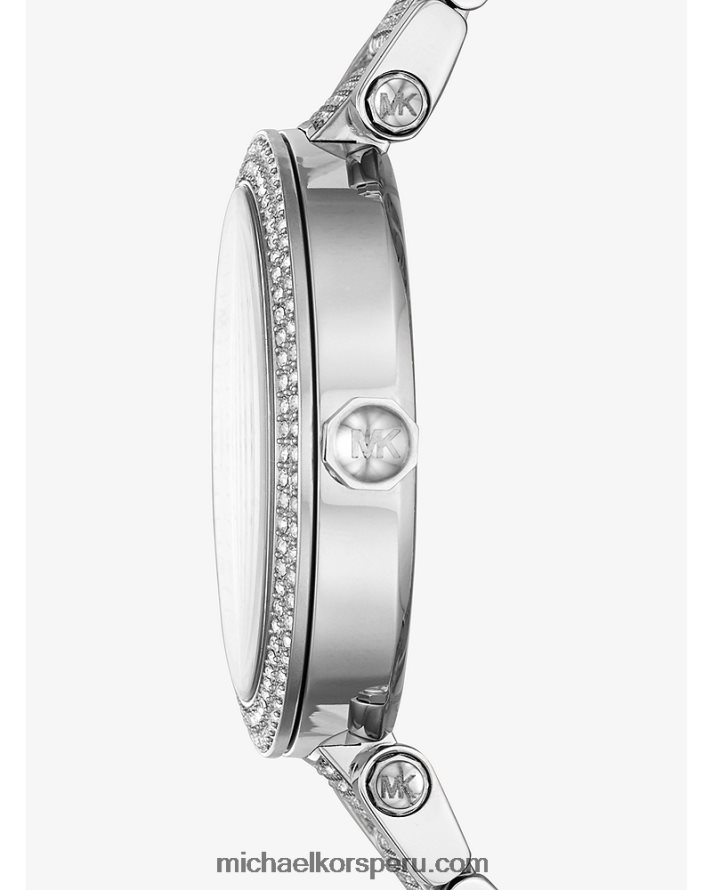 Z48V2414 plata mujer Michael Kors reloj parker pave extragrande