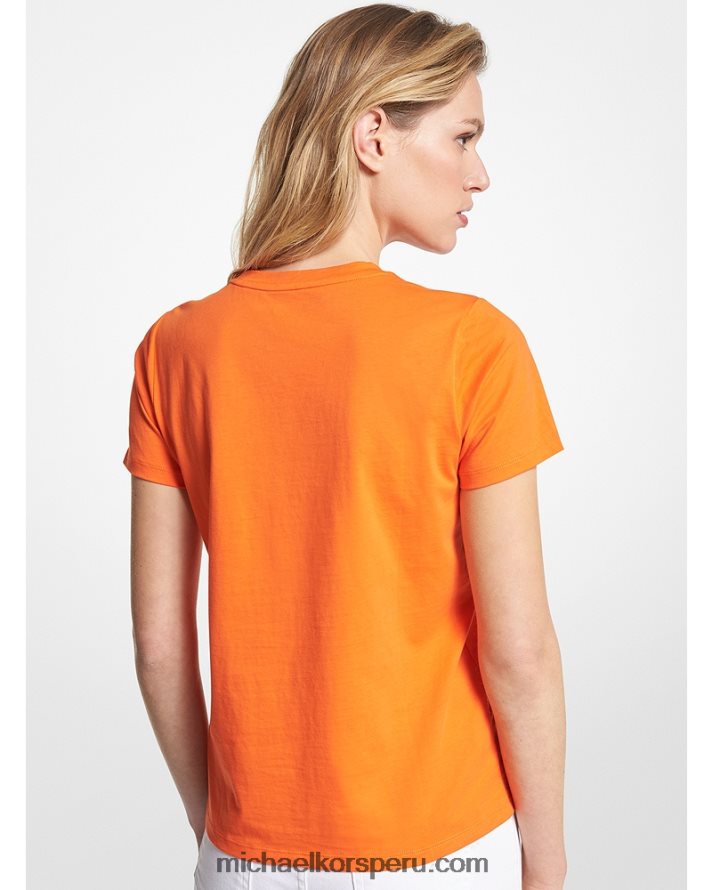 Z48V382 amapola mujer Michael Kors playera con logo estampado