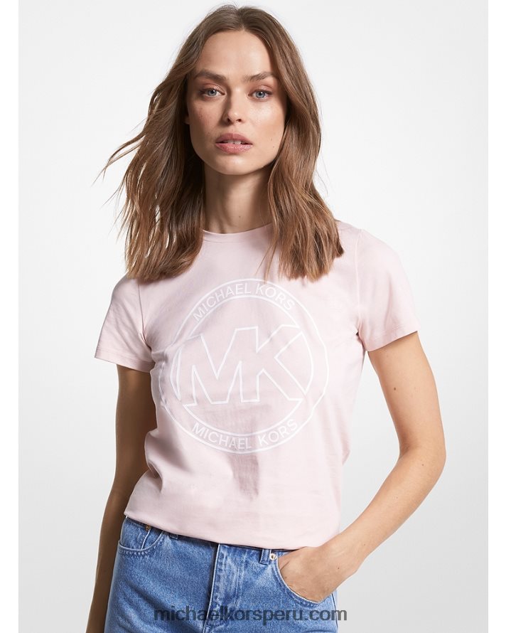 Z48V384 rubor en polvo mujer Michael Kors playera con logo estampado