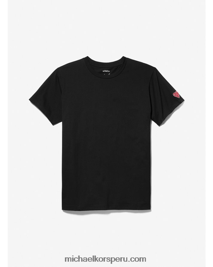 Z48V465 negro mujer Michael Kors ver el hambre detener el amor camiseta unisex de algodón orgánico