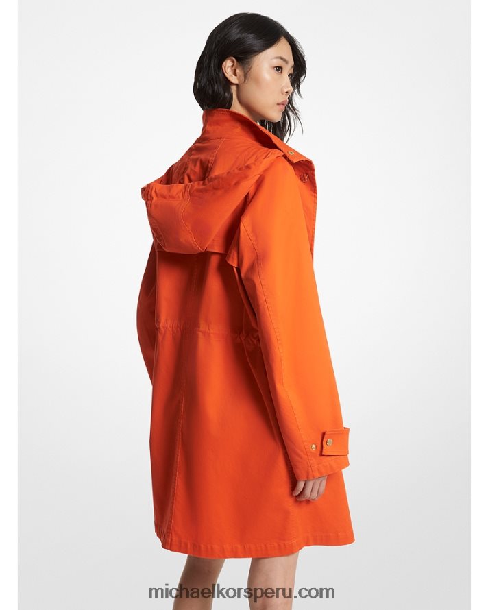 Z48V194 naranja óptica mujer Michael Kors anorak de algodón elástico con cordón de cadena