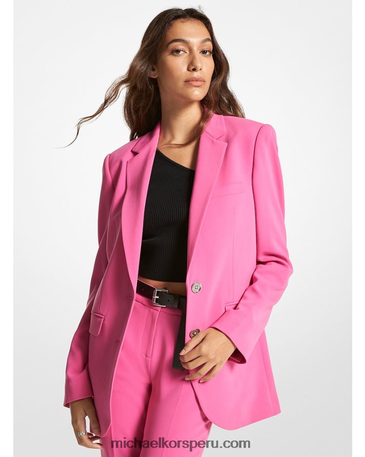 Z48V198 cereza mujer Michael Kors blazer boyfriend de crepé
