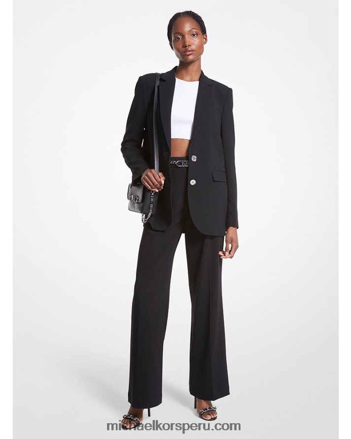 Z48V200 negro mujer Michael Kors blazer boyfriend de crepé