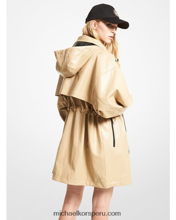 Z48V230 caqui mujer Michael Kors anorak de piel sintética