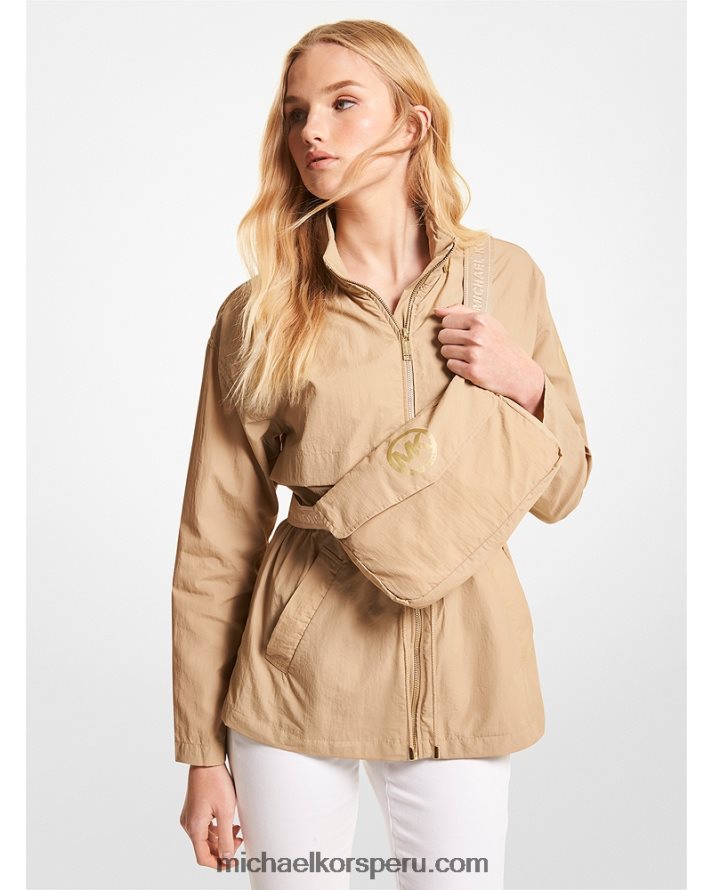 Z48V270 caqui mujer Michael Kors anorak plegable de nailon