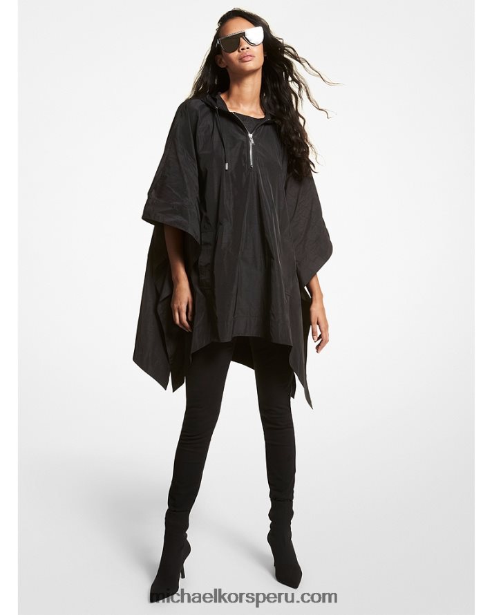 Z48V335 negro mujer Michael Kors poncho tejido con logo