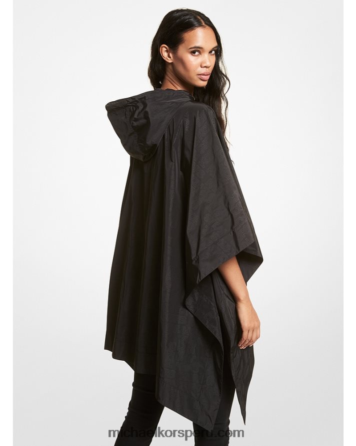 Z48V335 negro mujer Michael Kors poncho tejido con logo