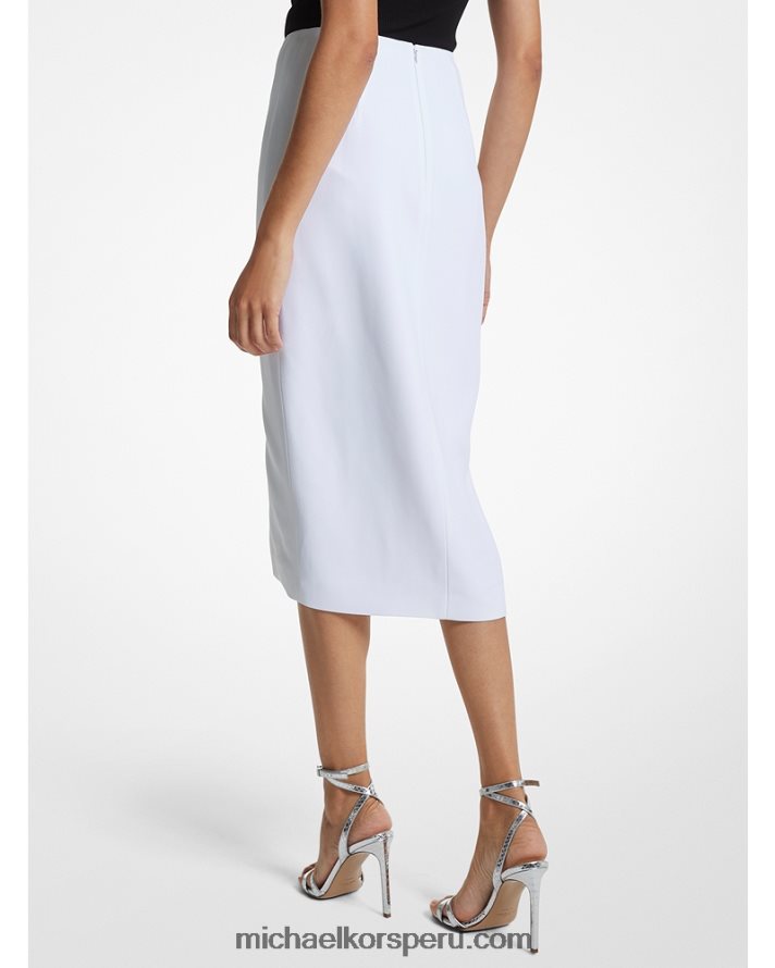 Z48V3441 Blanco óptico unisexo Michael Kors falda con corte de marta cibelina de crepé doble de la colección