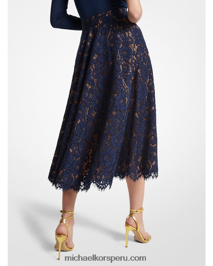 Z48V3555 Armada unisexo Michael Kors Falda circular de encaje floral de mezcla de algodón Collection