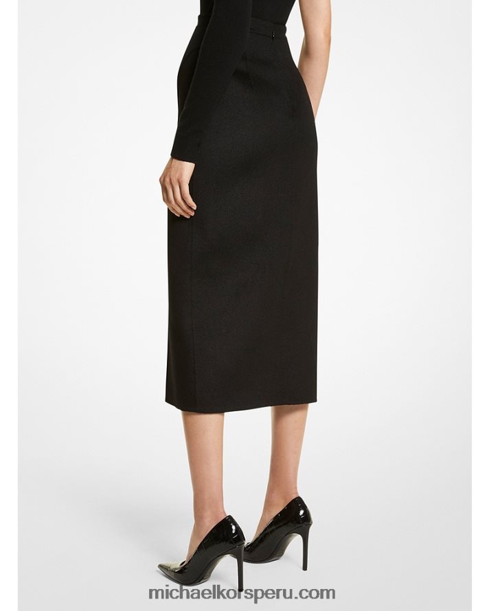 Z48V3623 negro unisexo Michael Kors falda de tijera cashgora de doble cara de la colección