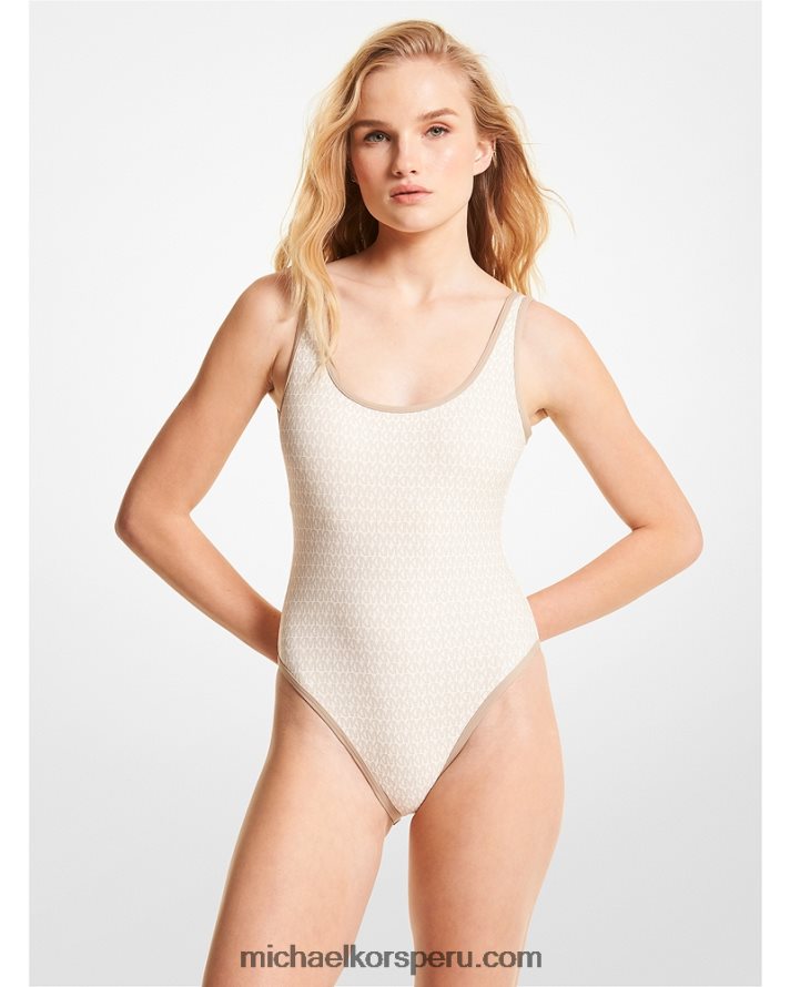 Z48V559 hueso mujer Michael Kors traje de baño con logo