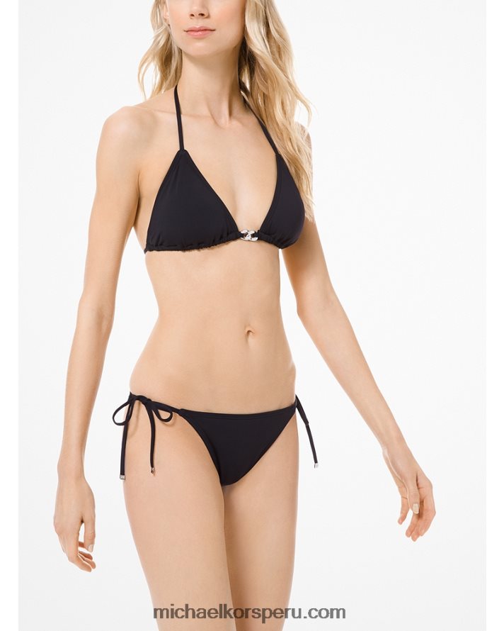 Z48V572 negro mujer Michael Kors top de bikini triangular