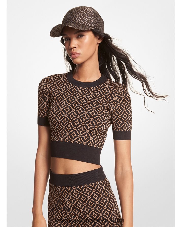 Z48V403 cáscara mujer Michael Kors top con logo en jacquard