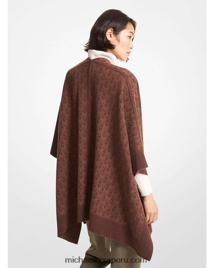 Z48V434 cáscara mujer Michael Kors poncho con logo en jacquard