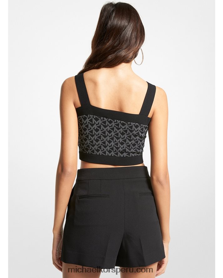 Z48V493 negro mujer Michael Kors shorts de crepé elástico plisado