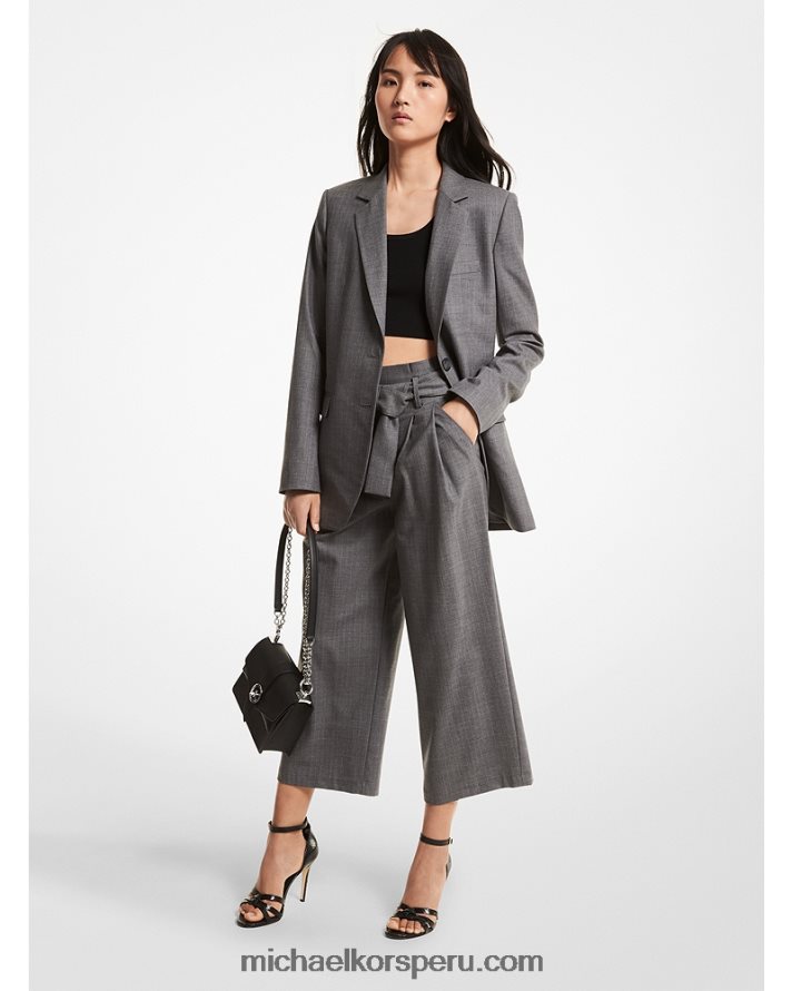 Z48V511 derby mujer Michael Kors pantalones capri de lana stretch a rayas