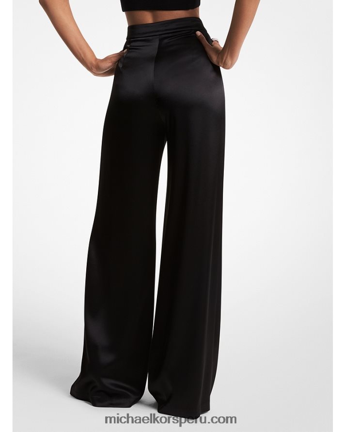 Z48V515 negro mujer Michael Kors pantalones anchos de raso