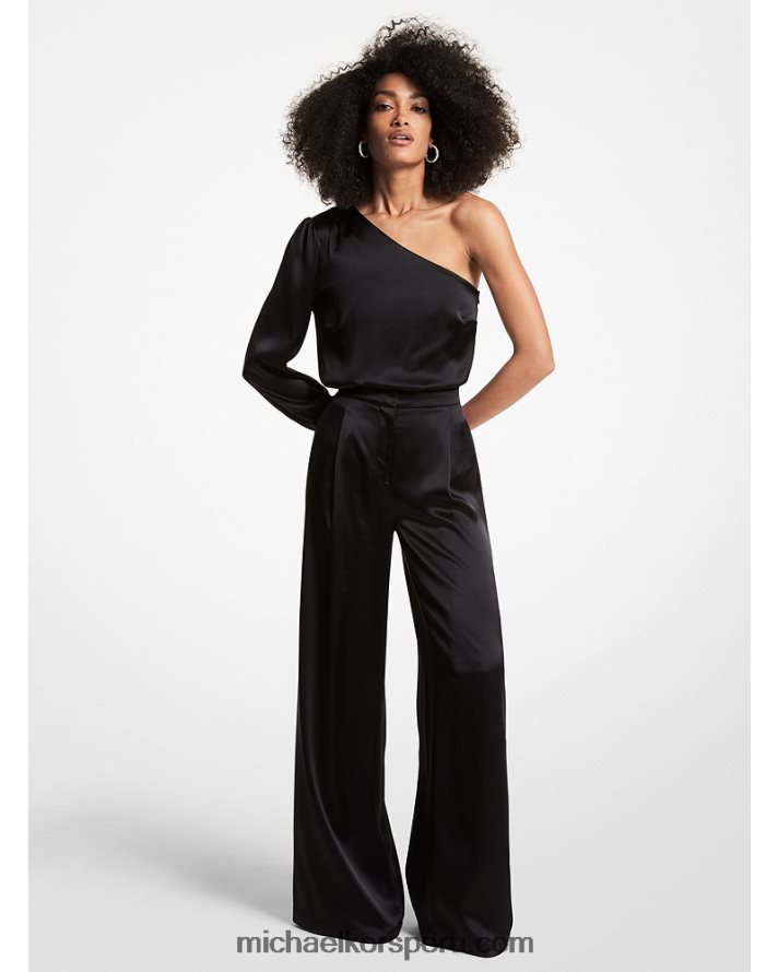 Z48V515 negro mujer Michael Kors pantalones anchos de raso