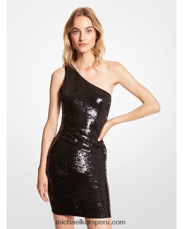 Z48V119 negro mujer Michael Kors vestido tejido con lentejuelas
