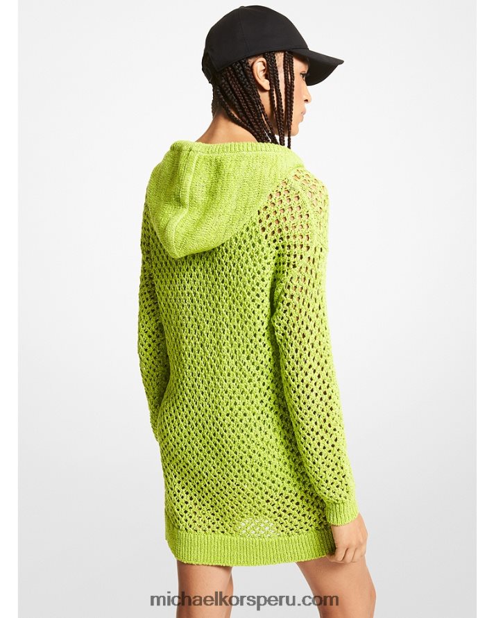 Z48V147 limonada brt mujer Michael Kors vestido con capucha y malla de mezcla de algodón