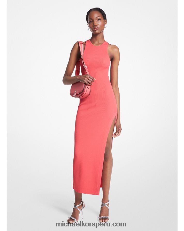 Z48V1 geranio mujer Michael Kors vestido de tirantes de canalé