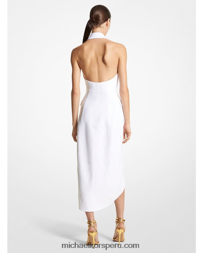 Z48V3439 Blanco óptico unisexo Michael Kors vestido de esmoquin con cuello halter de crepé doble de la colección