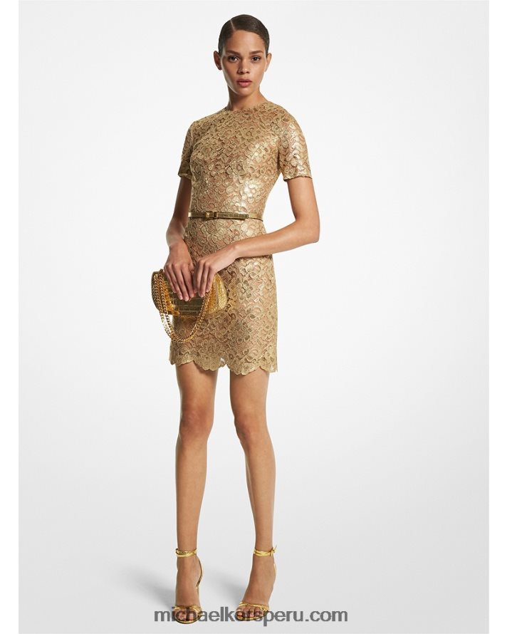 Z48V3453 oro unisexo Michael Kors vestido colección encaje metalizado
