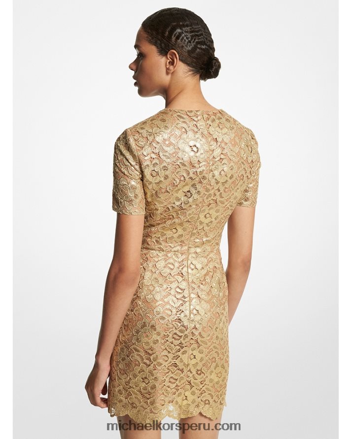Z48V3453 oro unisexo Michael Kors vestido colección encaje metalizado