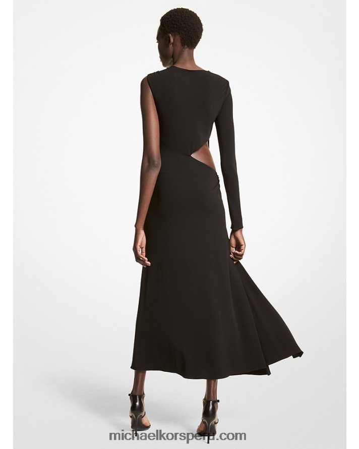 Z48V3599 negro unisexo Michael Kors vestido asimétrico de jersey elástico mate de la colección