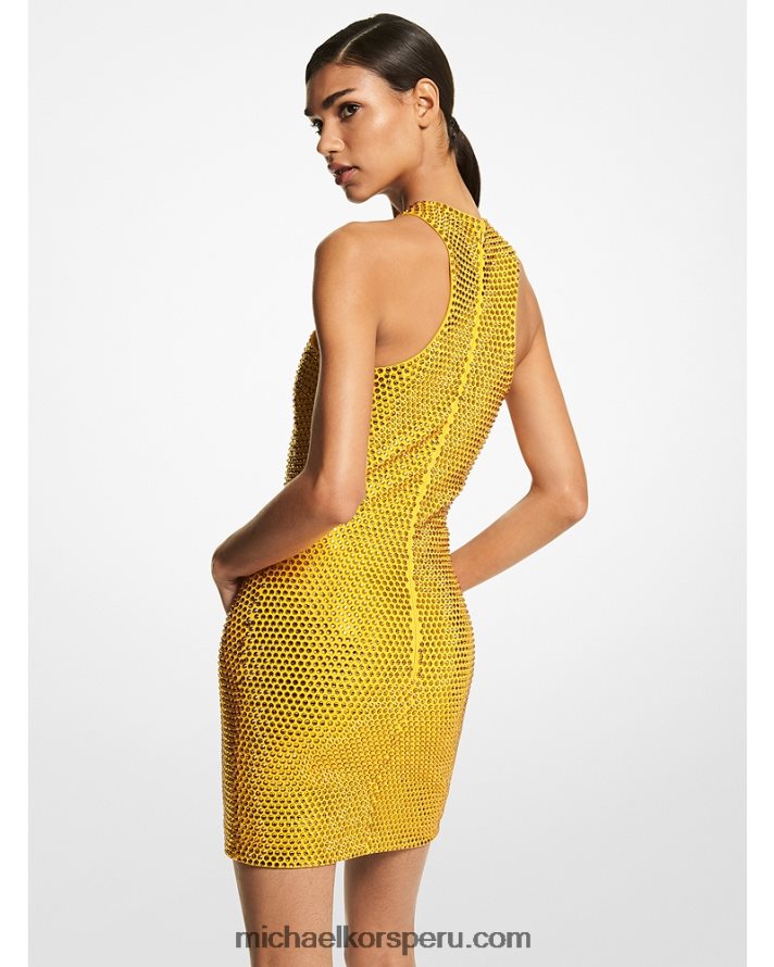 Z48V3636 maravilla unisexo Michael Kors vestido corto de jersey de crepé con adornos de cristales