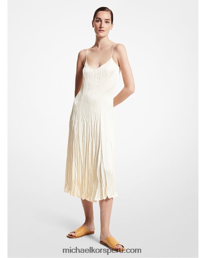 Z48V3752 crudo unisexo Michael Kors vestido lencero de charmeuse de satén aplastado de la colección